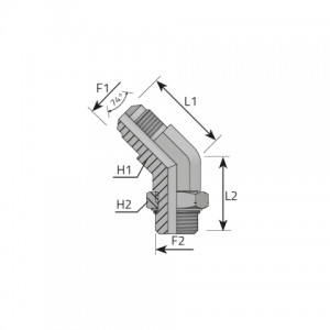 Vitillo Jic Fittings 45° adjustable Adapter male JIC – metric male with O-ring. (QMJ..MOM)