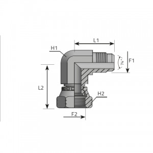 Vitillo Jic Fittings 90° Adapter male JIC – swivel female JIC. (LMJ..FGJ)