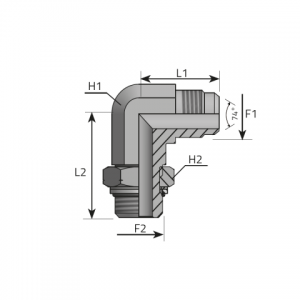 Vitillo Jic Fittings 90° adjustable Adapter male JIC – metric male/O-ring and retaining seal. (LMJ..MOM.R)
