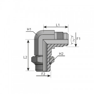 Vitillo Jic Fittings 90° adjustable Adapter male JIC – metric male with O-ring. (LMJ..MOM)