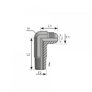 Vitillo Jic Fittings 90° Long connector male JIC – male BSPT. (LMJ..MGK.L)