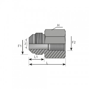 Vitillo Jic Fittings Adapter male JIC – fixed female BSPP. (AMJ..FFG)