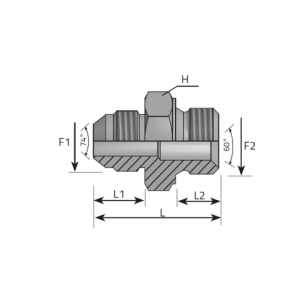 Vitillo Jic Fittings Adapter male JIC – male BSPP with 60° cone. (AMJ..MG.SV)