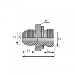 Vitillo Jic Fittings Adapter male JIC – metric male form E. (AMJ..MM.R)