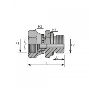 Vitillo Jic Fittings Adapter swivel female JIC – male BSPP form E. (AFGJ..MG..R)