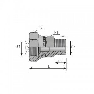 Vitillo Jic Fittings Adapter swivel female JIC – male BSPT. (AFGJ..MGK)