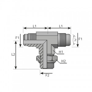 Vitillo Jic Fittings Adjustable Branch Tee male JIC – metric male with O-ring. (TMJ.MOM.P)