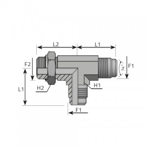 Vitillo Jic Fittings Adjustable Run Tee male JIC – metric male with O-ring. (TMJ.MOM.B)