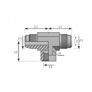 Vitillo Jic Fittings Branch Tee male JIC – fixed female BSPP. (TMJ.FFG.P)