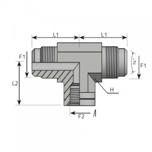 Vitillo Jic Fittings Branch Tee male JIC – fixed female NPT. (TMJ.FFN.P)