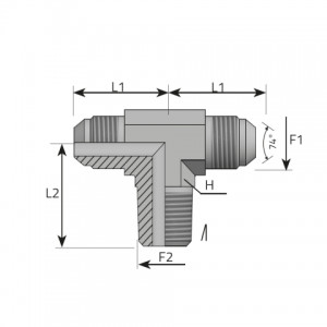 Vitillo Jic Fittings Branch Tee male JIC – male NPT. (TMJ.MN.P)