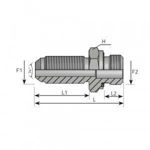 Vitillo Jic Fittings Long connector male JIC – male BSPP form E. (AMJ..MG..L)