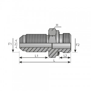 Vitillo Jic Fittings Long connector male JIC – metric male form E. (AMJ..MM..RL)