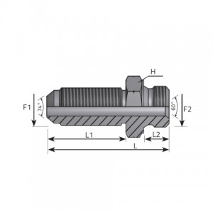 Vitillo Jic Fittings Long connector male JIC – metric male with 60° cone. (AMJ..MM.L)