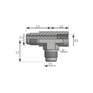 Vitillo Jic Fittings Run tee male JIC – fixed female BSPP. (TMJ.FFG.B)