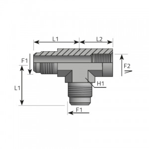 Vitillo Jic Fittings Run Tee male JIC – fixed female NPT. (TMJ.FFN.B)