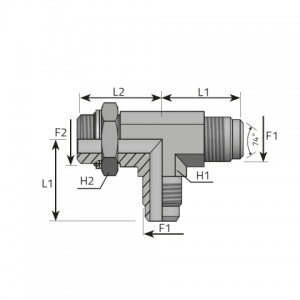 Vitillo Jic Fittings Run Tee male JIC – male BSPP/O-ring and retaining seal. (TMJ.MOG.B)