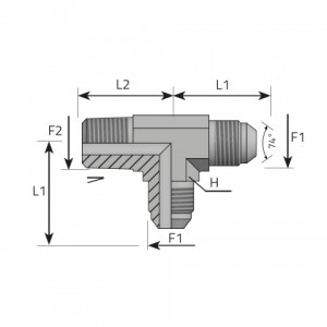 Vitillo Jic Fittings Run Tee male JIC – male NPT. (TMJ.MN.B)