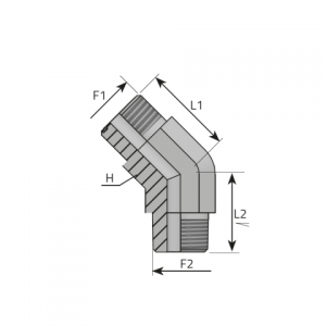 Vitillo Orfs Adaptery 45° адаптеры с ORFS и NPT наружной резьбой. (QMO..MN)