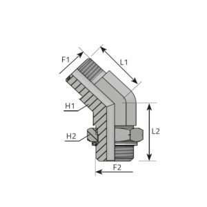 Vitillo Orfs Adaptery 45° адаптеры с ORFS и регулируемой метрической наружной резьбой. (QMO..MOM..R)