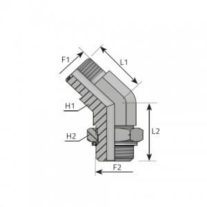 Vitillo Orfs Adaptery 45° адаптеры с ORFS и регулируемой метрической наружной резьбой. (QMO..MOM..R)