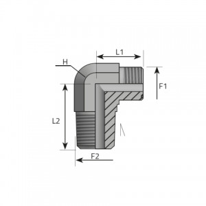 Vitillo Orfs Adaptery 90° адаптеры с ORFS и NPT с наружной резьбой. (LMO..MN)