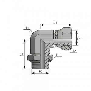 Vitillo Orfs Adaptery 90° адаптеры с ORFS внутренней и регулируемой BSP (дюймовой) наружной резьбой. (LFGO..MOG)