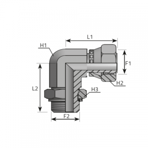 Vitillo Orfs Fittings 90° Adapter female ORFS – adjustable male BSPP with o-ring. (LFGO..MOG)