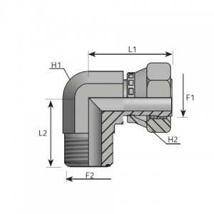 Vitillo Orfs Fittings 90° Adapter female ORFS – male ORFS. (LMO..FGO)