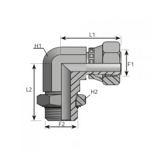 Vitillo Orfs Fittings 90° Adapter female ORFS – male UNF with O-ring. (LFGO..MOU)