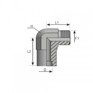 Vitillo Orfs Fittings 90° Adapter ORFS – female Buttweld. (LMO..T)