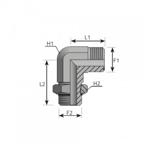 Vitillo Orfs Fittings 90° adjustable Adapter male ORFS – male UNF with O-ring. (LMO..MOU)