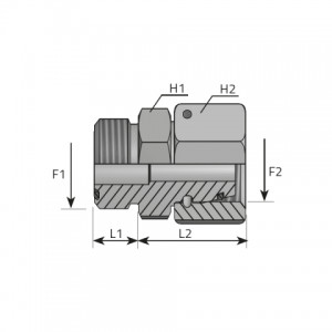 Vitillo Orfs Fittings Adapter male ORFS – female DIN (thrust-wire nut). (AMO..FE..L/S)