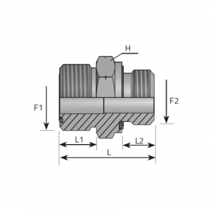 Vitillo Orfs Fittings Adapter male ORFS – metric male form E. (AMO..MM..R)