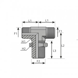 Vitillo Orfs Fittings Branch Tee bulkhead adapter male ORFS – male ORFS. (TPPMO..P)