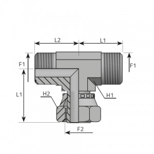 Vitillo Orfs Fittings Branch Tee male ORFS – female ORFS. (TMO..FGO.P)