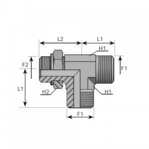 Vitillo Orfs Fittings Run Tee male ORFS – adjustable male BSPP with O-ring. (TMO..MOG.B)