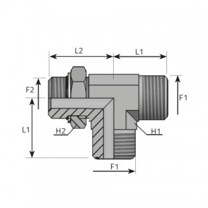 Vitillo Orfs Fittings Run Tee male ORFS – male UNF with O-ring. (TMO..MOU..B)