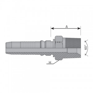 Vitillo Presejamie Uzgali AGN ниппель, внутренний конус 60° interlock, NPTF резьба. (KMNPTF)