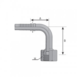 Vitillo Presejamie Uzgali ORFS female swivel 90° elbow (long drop). (F90ORFS LD)