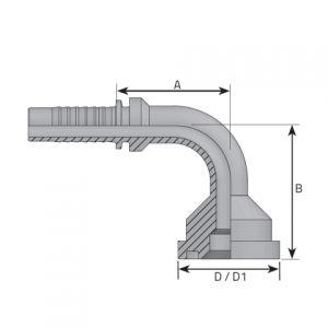 Vitillo Press Fitingi Угловое 90° фланцевое соединение SAE 6000 PSI. (F90P)